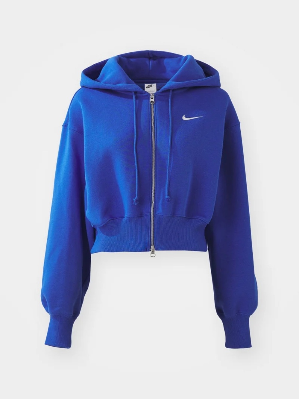 Nike Phoenix Fleece Game Royal Blue Cropped Zip Up Hoodie